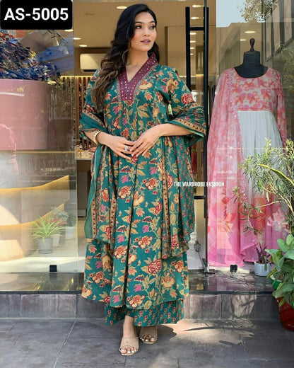 Heavy reyon Printed Kurti Set