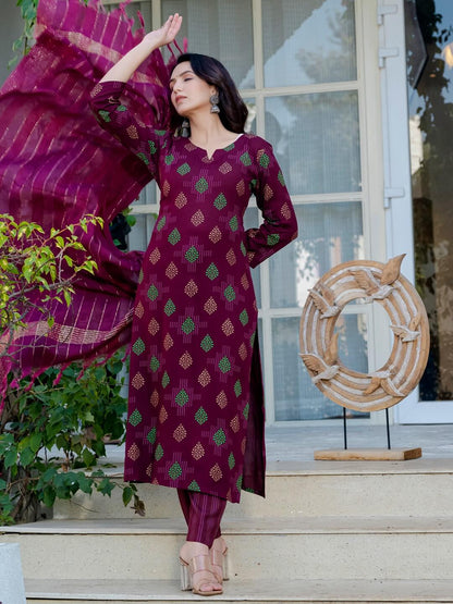 Purple kurti Set for Women 