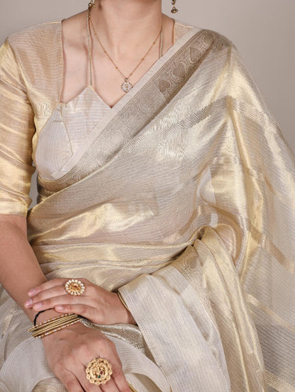 gold saree for women gold tissue fabric 
