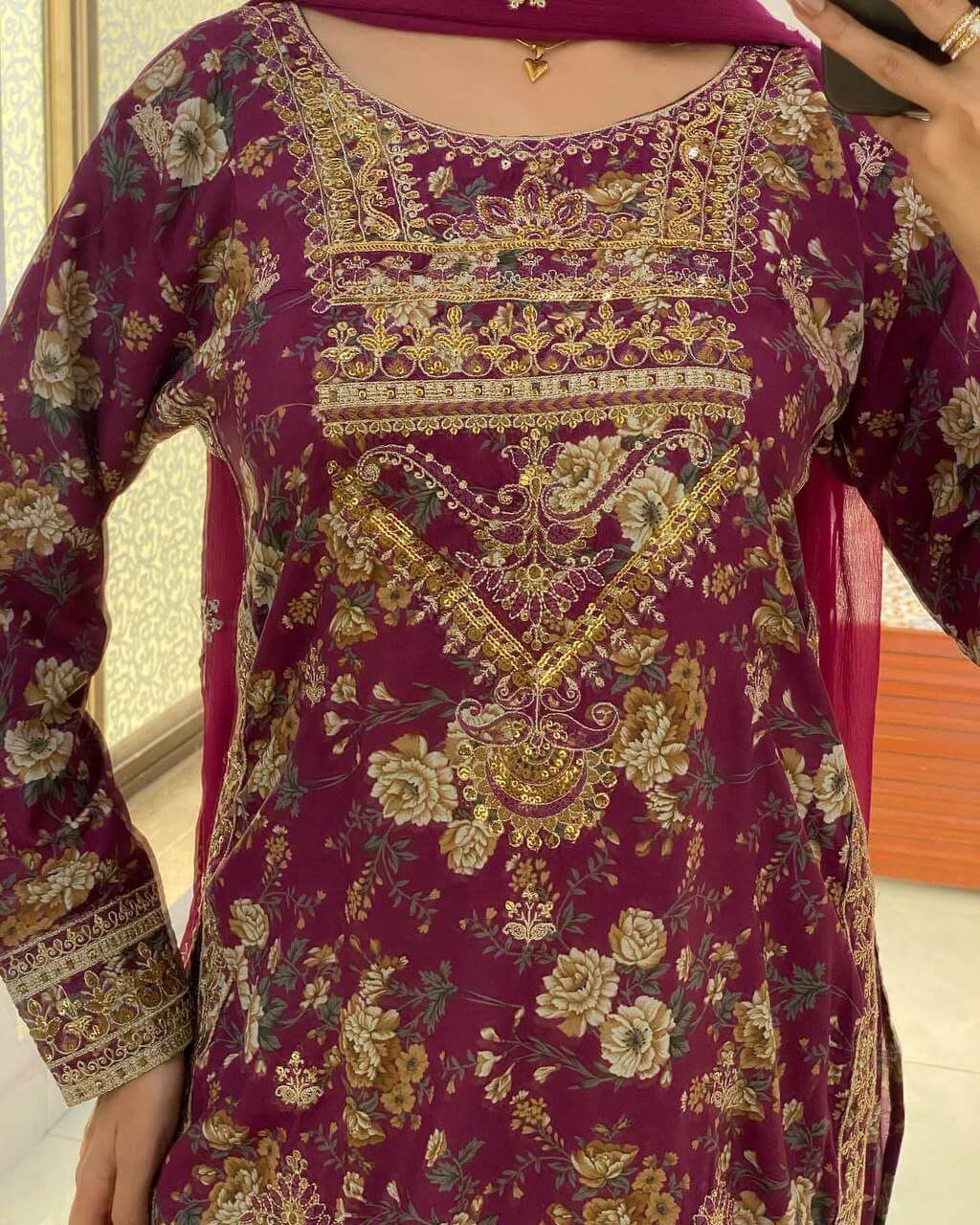 Pure Chinon Silk Sharara Suit for women