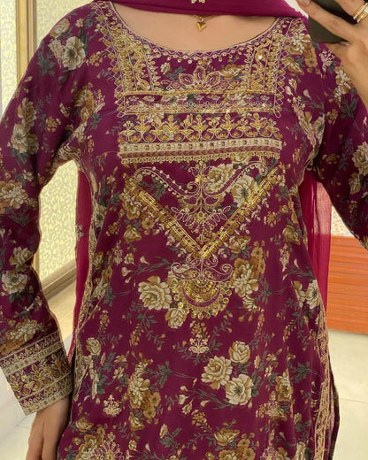 Pure Chinon Silk Sharara Suit for women