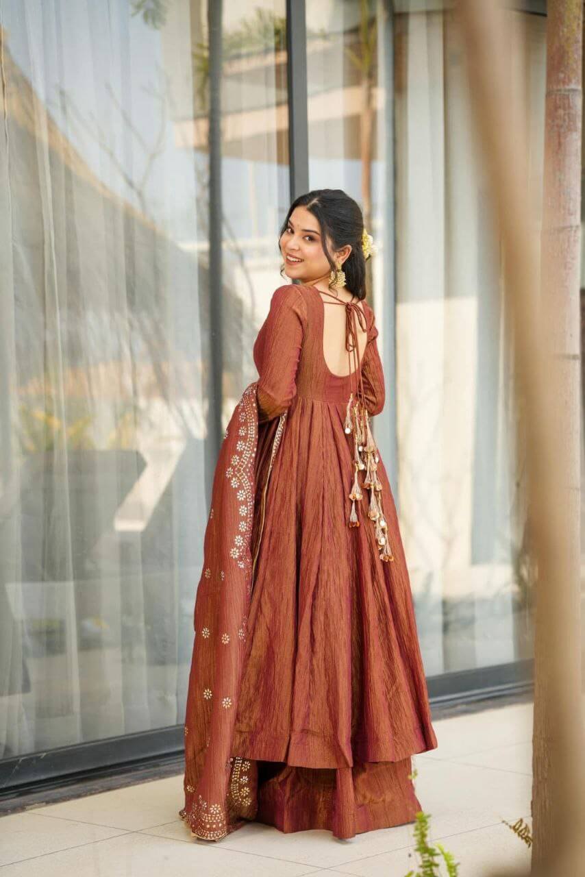 Brown Kurti Set For Women