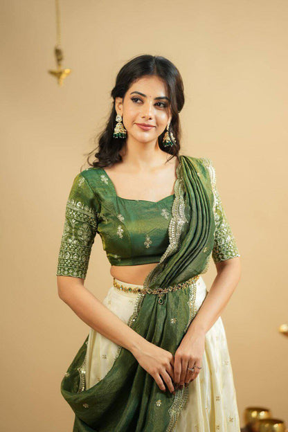 Pure Crep Silk Lehenga with sequins work