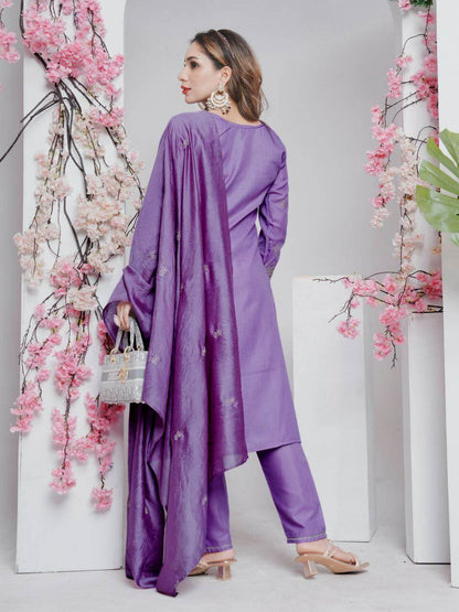 Rayon Lavender kurti Set for Women