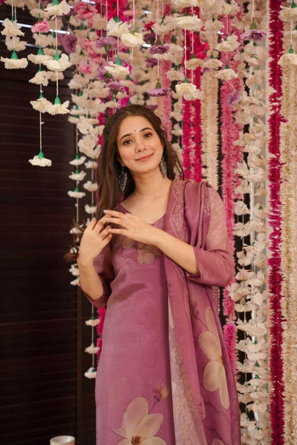 Pure Viscose Assam Silk Kurti Set