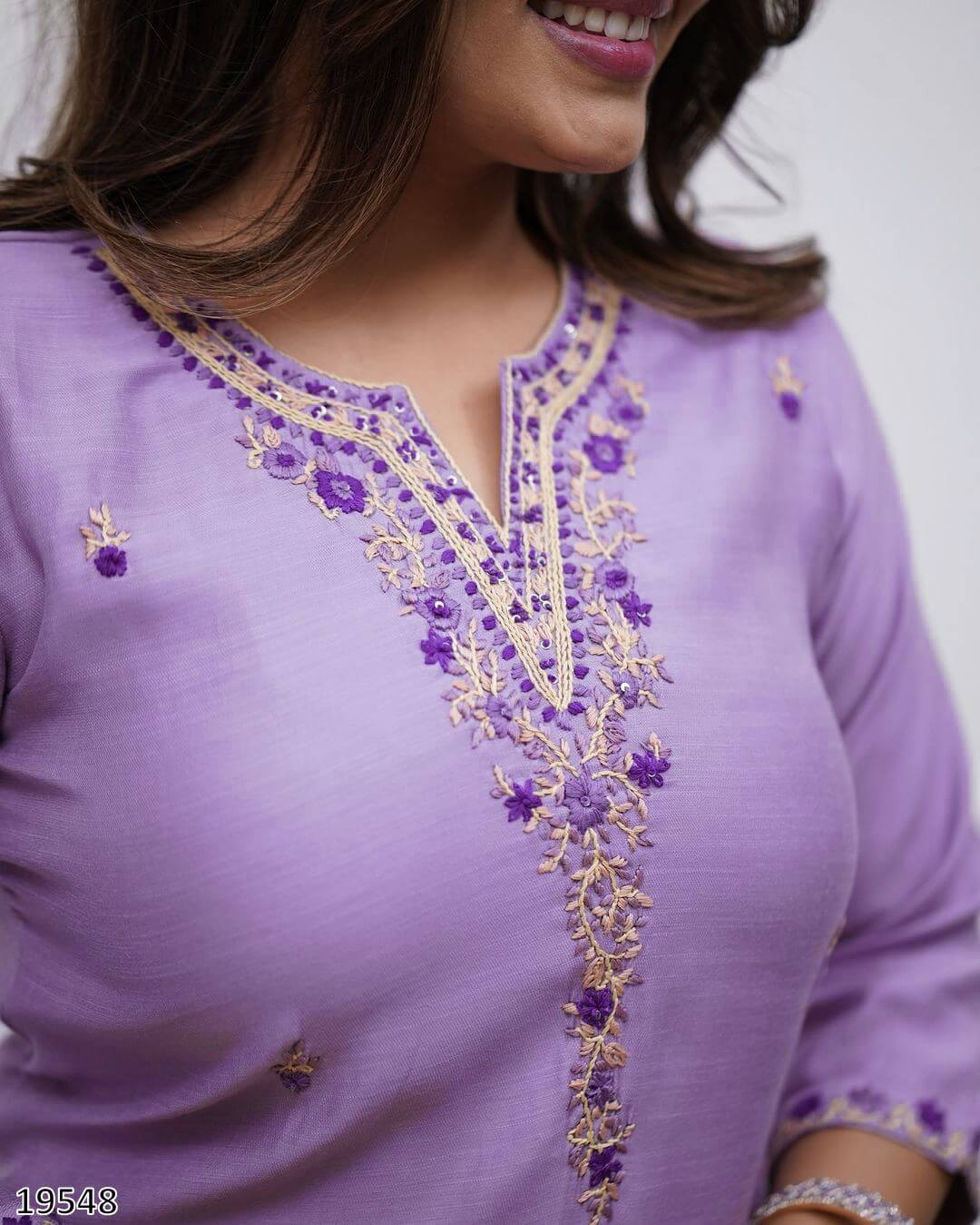 Purple kurti set for women