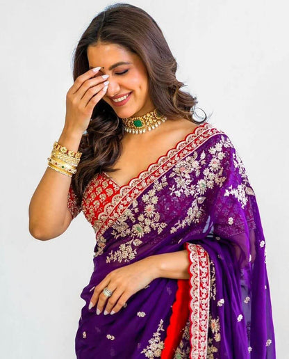 Soft Rangoli blooming silk saree for women