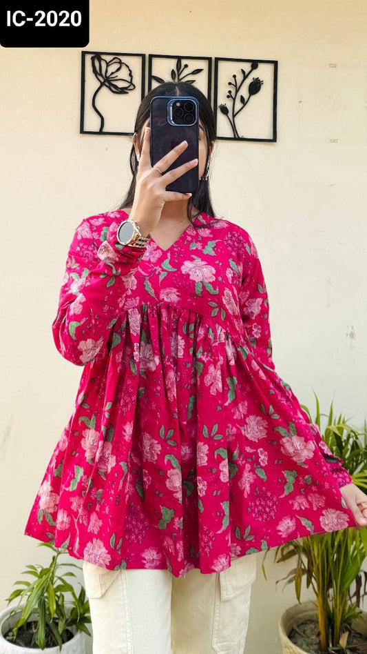 Long sleeve printed tops for office and regular wear