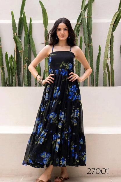 black gown for women l faux gown l Ajinkya Shop