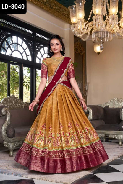 Kanchipuram Lehenga saree for women 3 colors