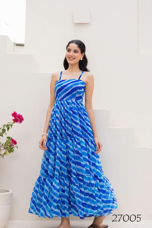 blue gown for women l faux gown l Ajinkya Shop