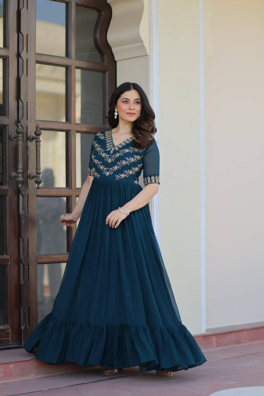 green gown for women Faux gown 