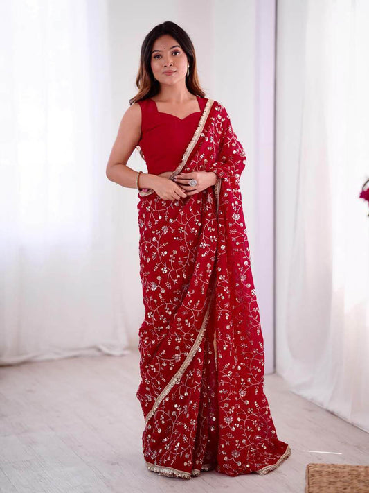 Crunchy Silk Saree for women