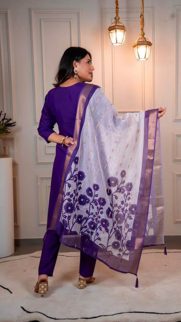 Purple kurti Set for Women