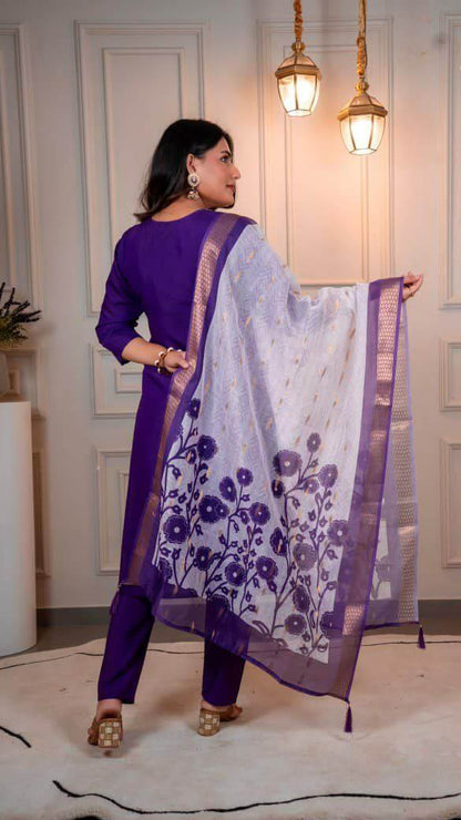 Purple kurti Set for Women