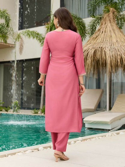 Pure Viscose Chanderi Silk Kurti Set